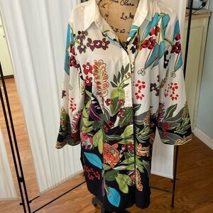 Chico's Multicolor Floral Tunic